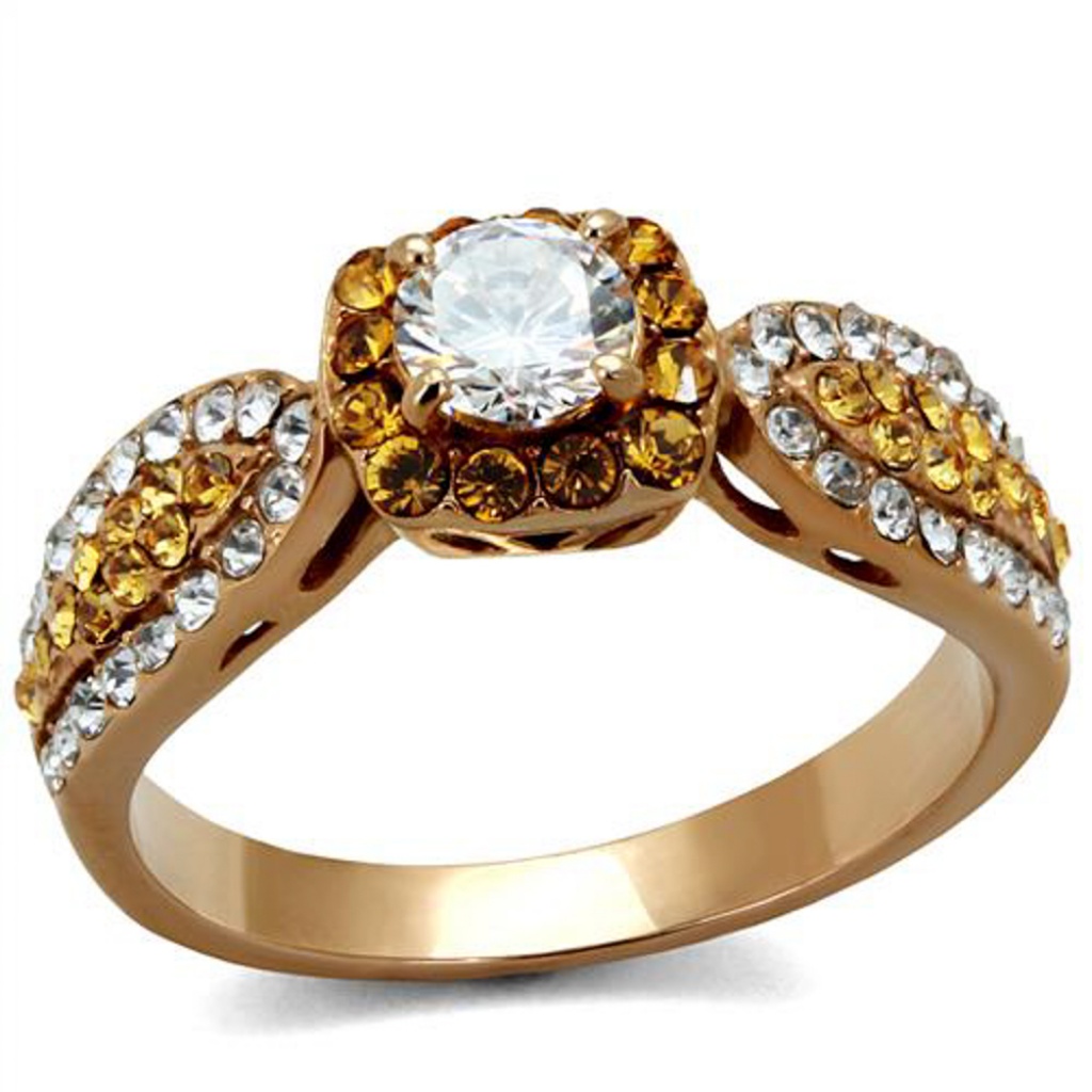 145 Ct Zirconia Stainless Steel Engagement Ring